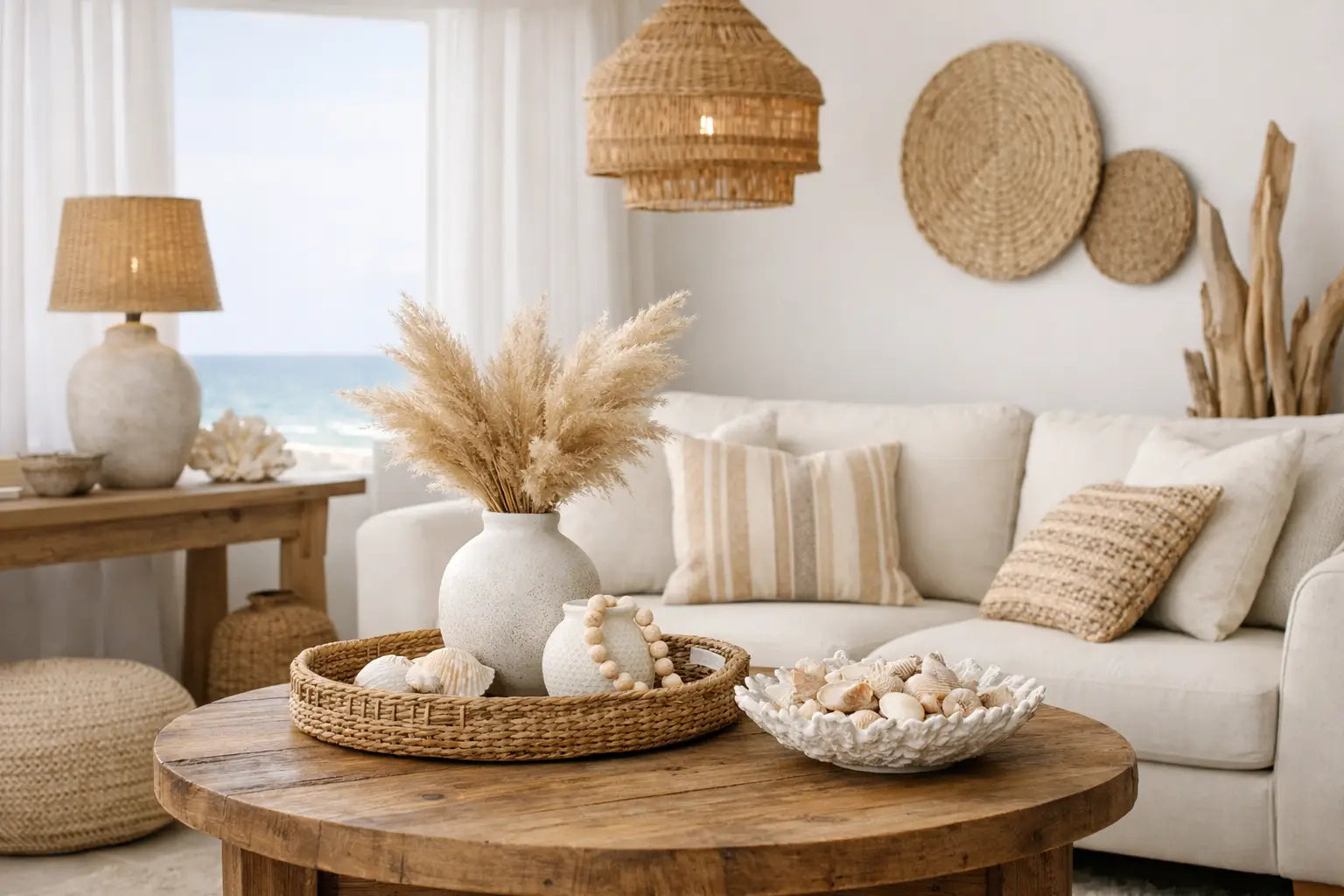 Decoración costera elegante con alma artesanal