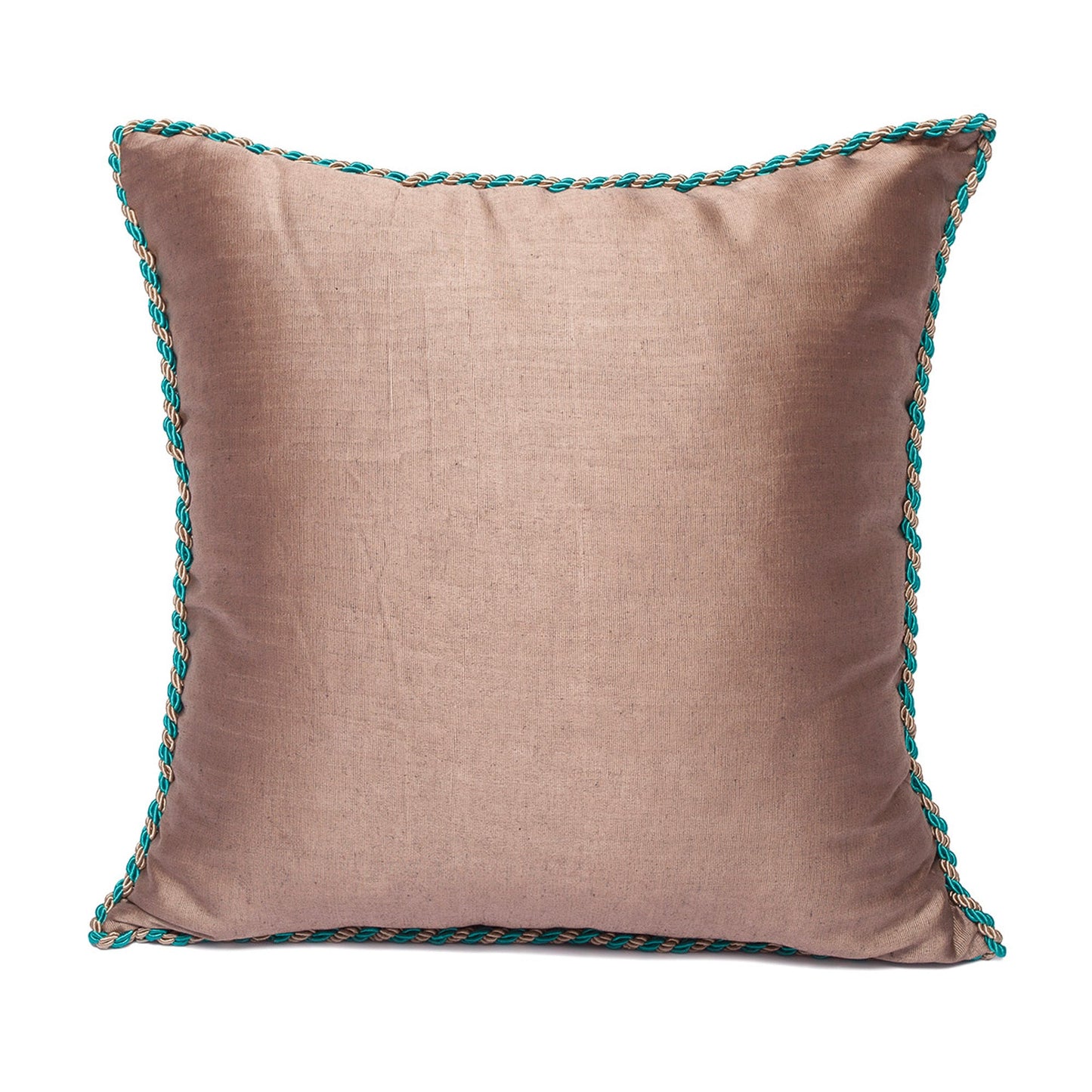 Kutnu Turquoise Earth Cushion Cover - Mediterranean Serenity Woven in Ancient Silk from Gaziantep