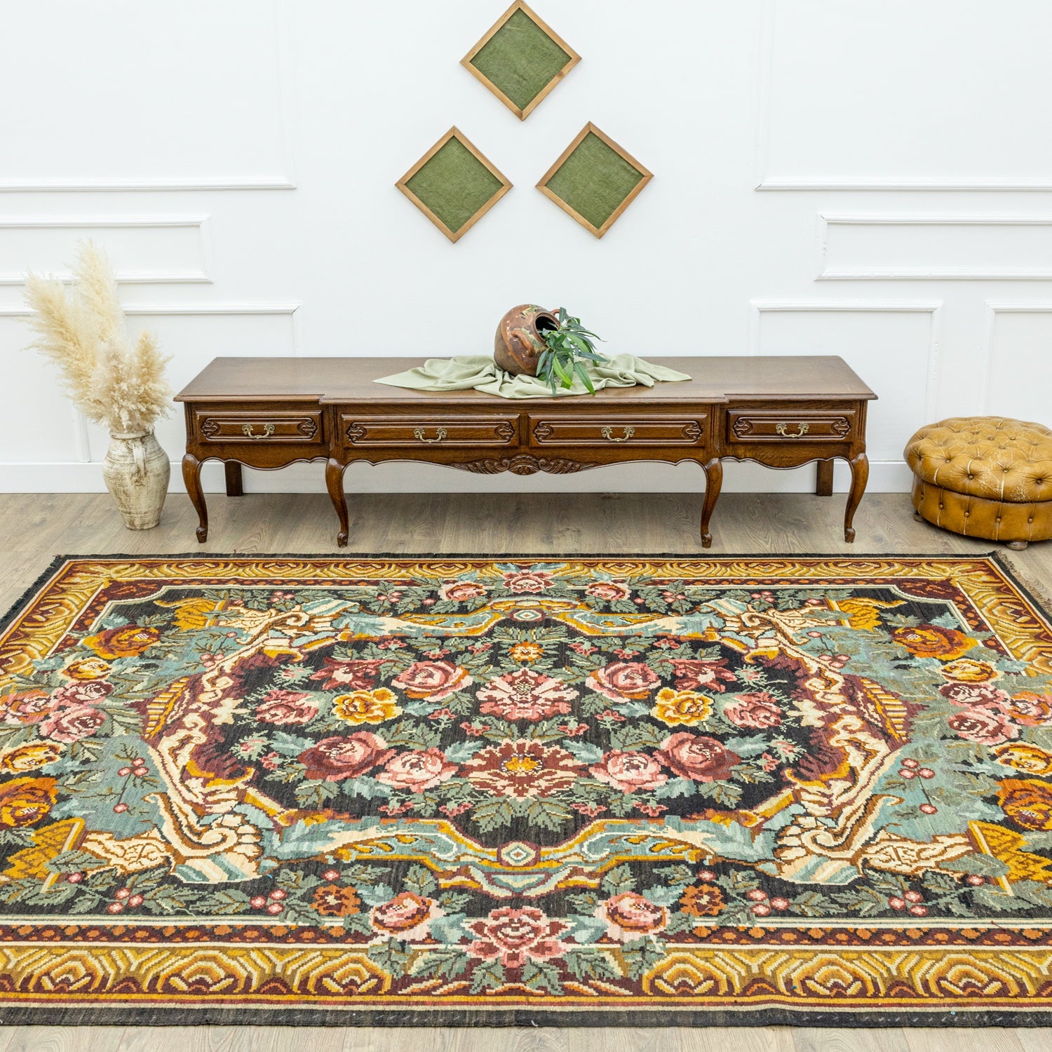 Neva Hand-Woven Karabagh Rug Artisanal Natural Wool 208x309cm – Sustainable Origin