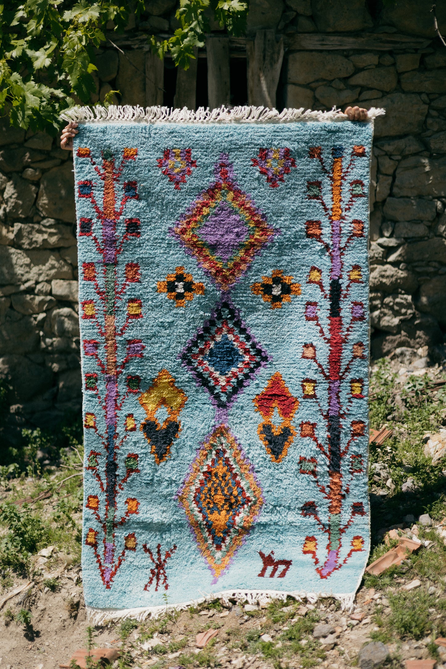 Charm Blue Serenity Rug - Timeless Elegance Created by Master Textile Artists