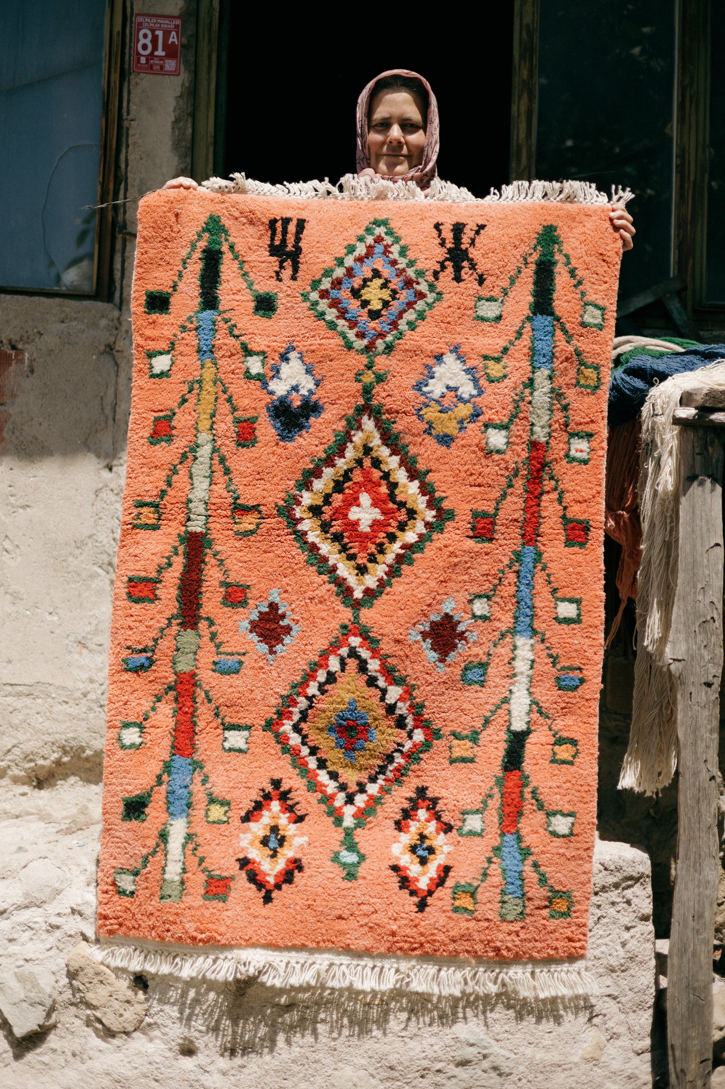 Charm Coral Aurora Rug - Sublime Femininity Handwoven Velvet
