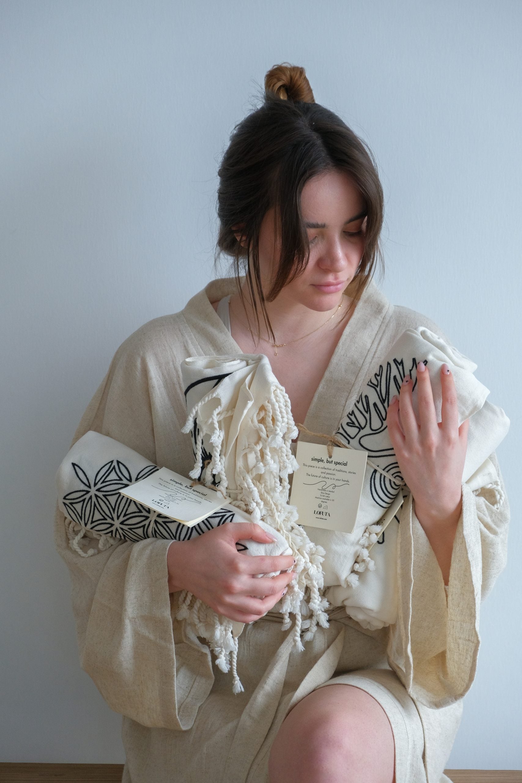 Peştemal Premium "As Above So Below" - Embroidered Hermetic Philosophy