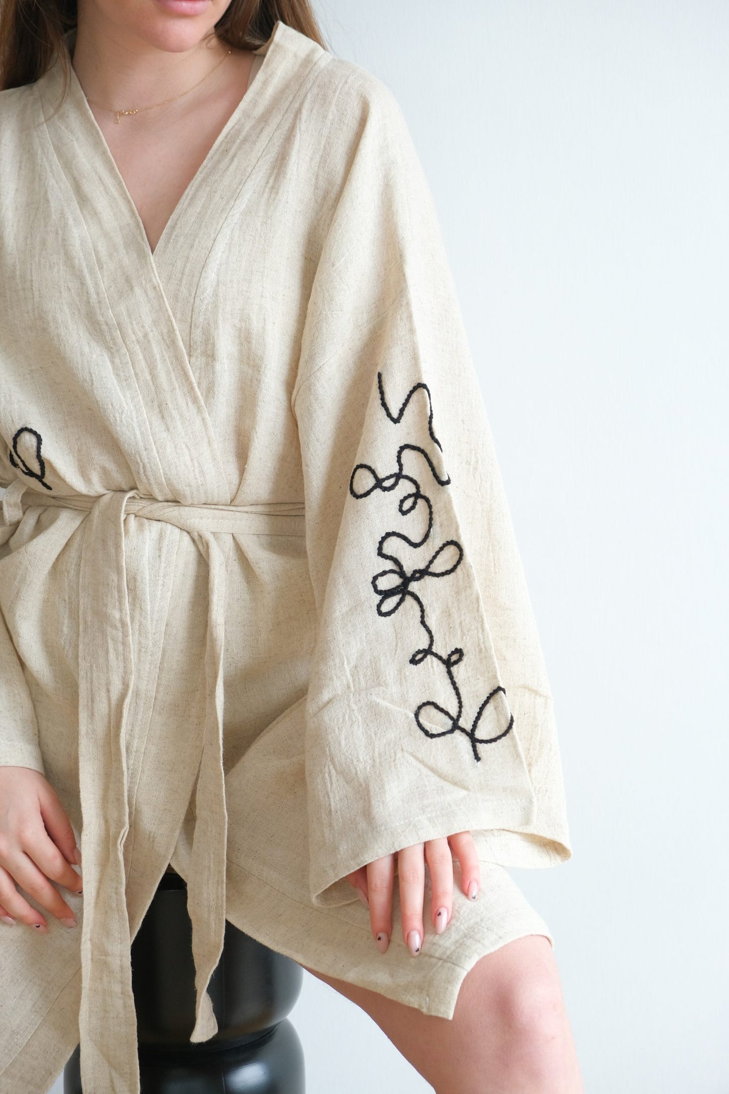Handmade Kimono "Infinity" - Luxury Hand Embroidery