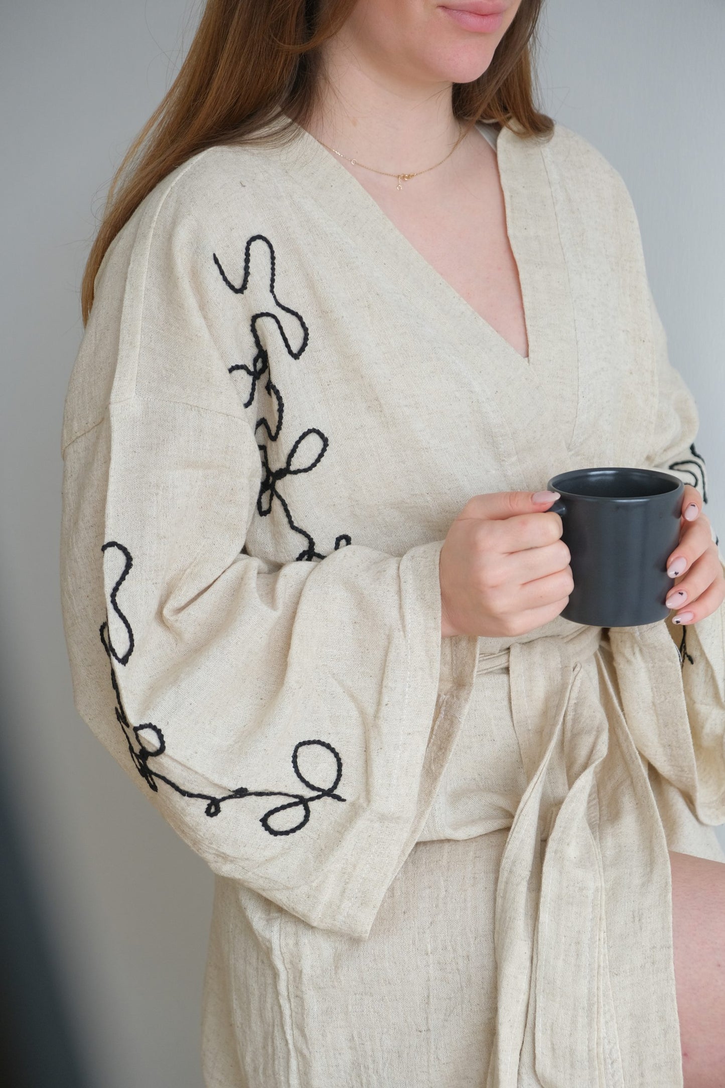Handmade Kimono "Infinity" - Luxury Hand Embroidery