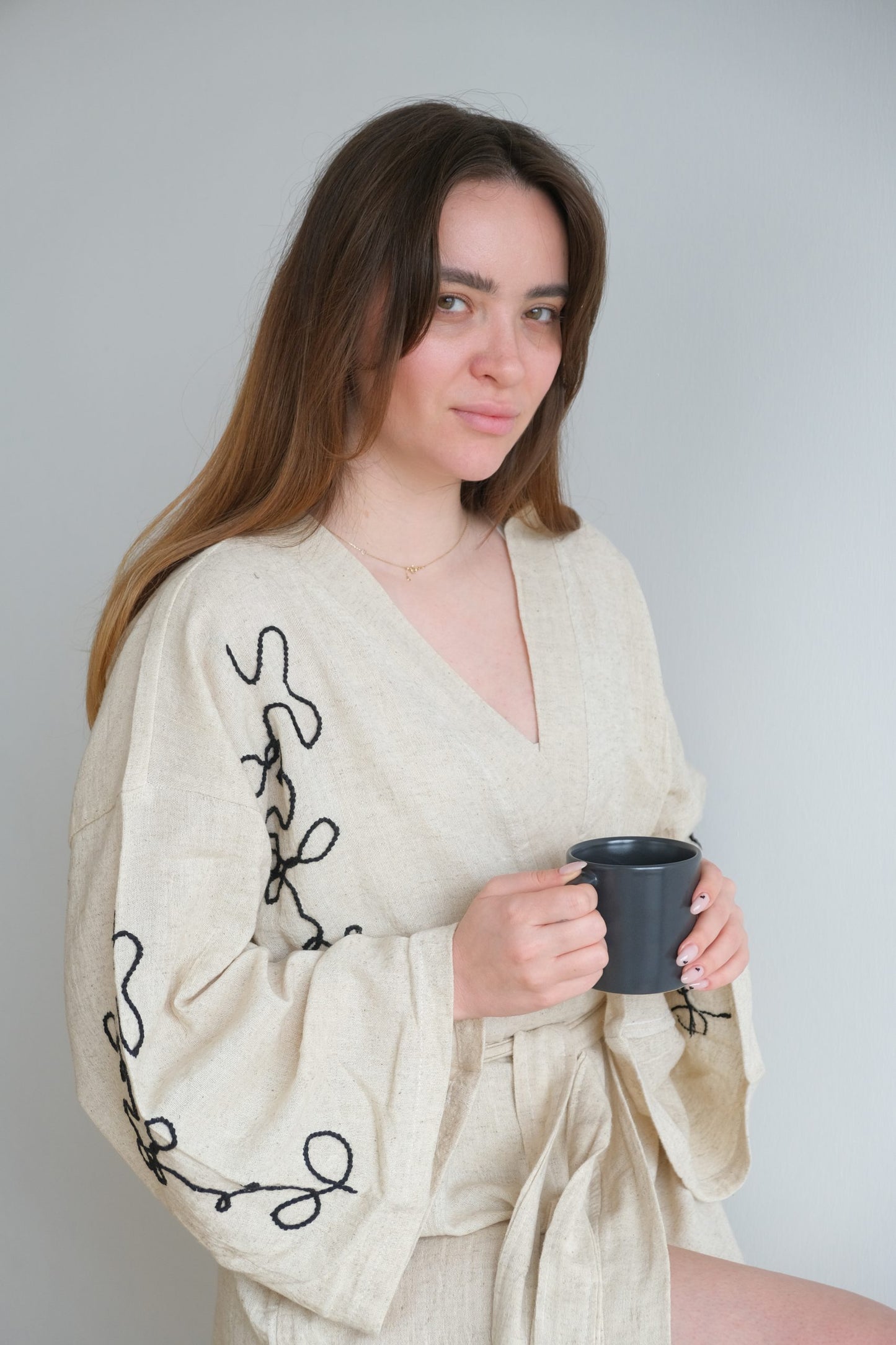 Handmade Kimono "Infinity" - Luxury Hand Embroidery