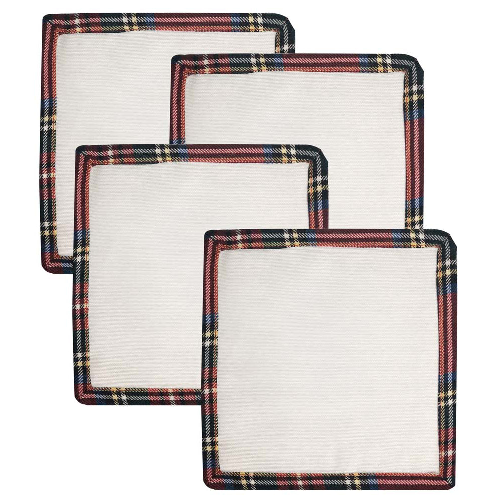 Servilleta Cóctel Cuadros Lino - Elegancia Mediterránea Clásica