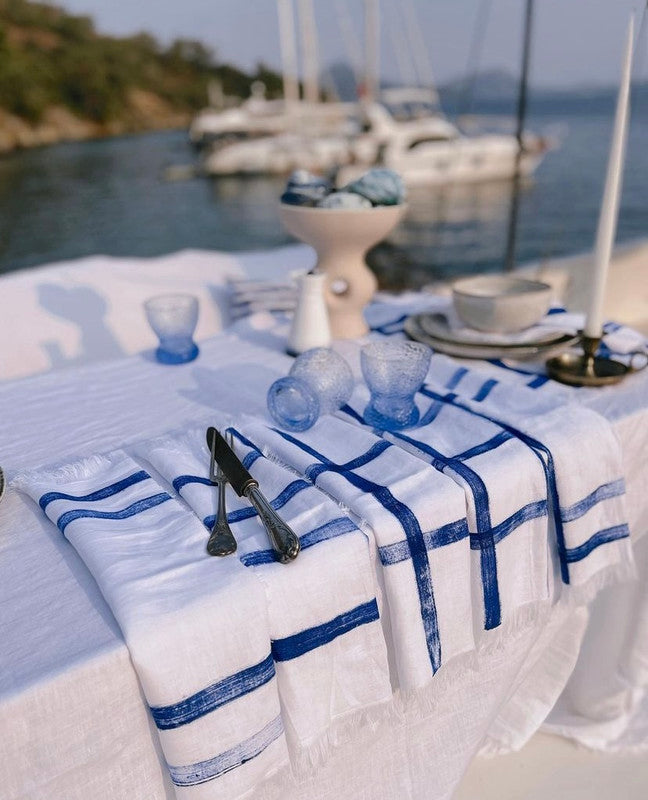 Set of 6 Mai Napkins - Mediterranean Inspiration in Handmade Linen
