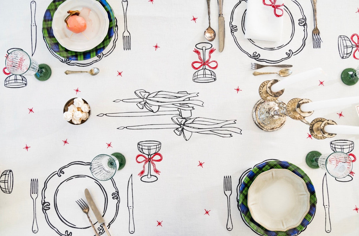 Tablecloth Table Setting Christmas