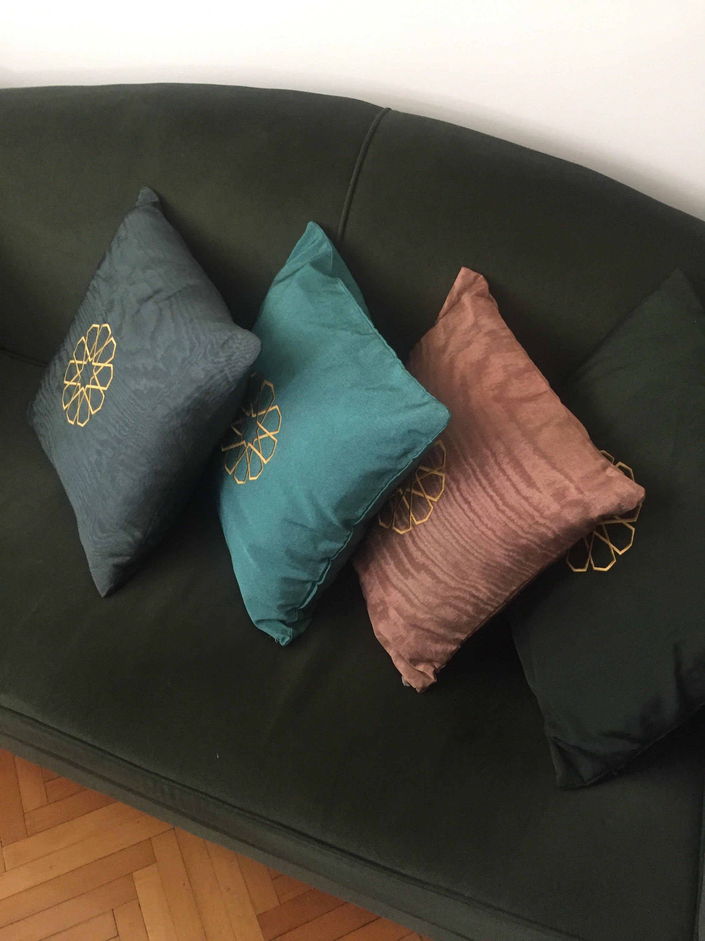Seljuk Star Kutnu Cushion - Handmade Copper Silk