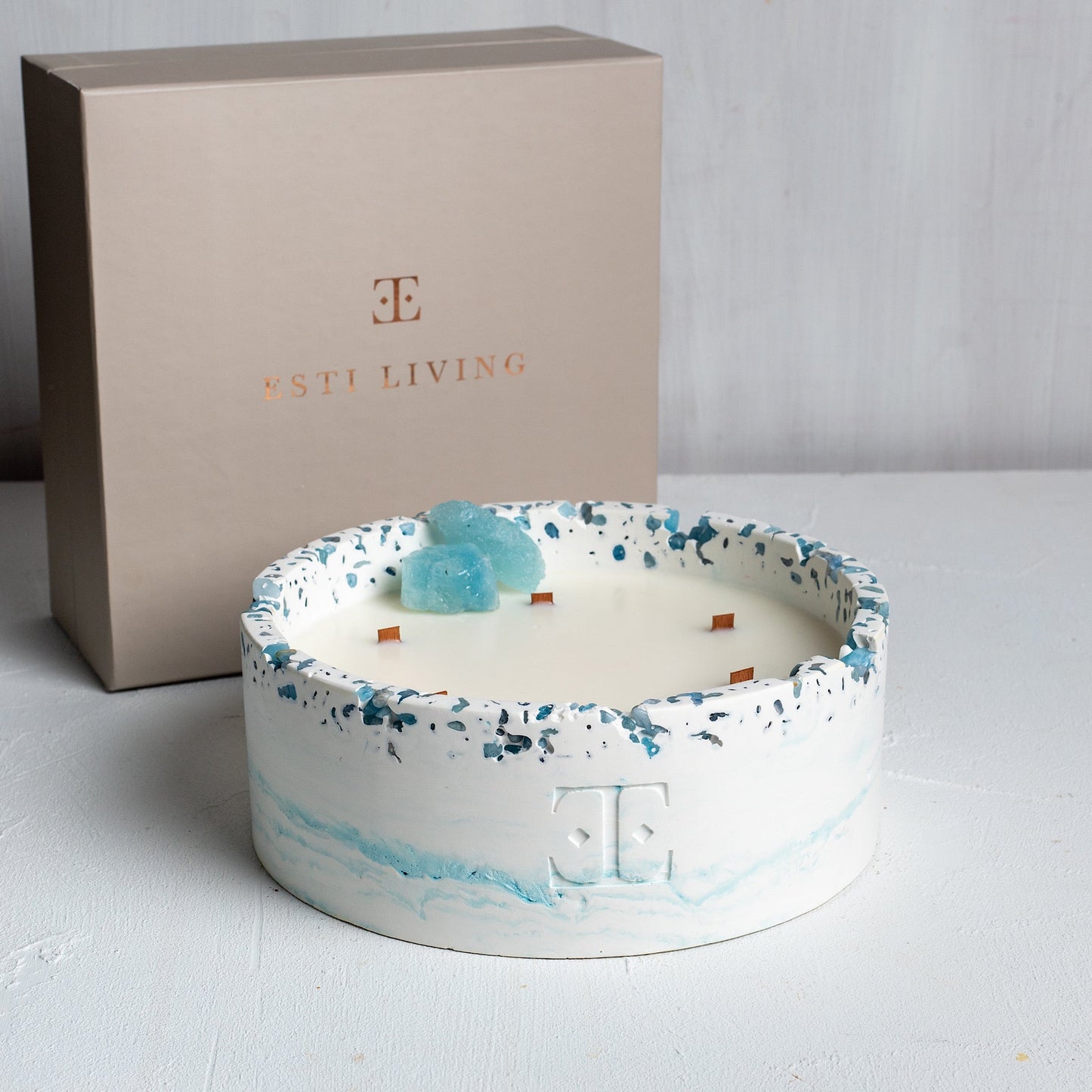 Vela Luxury Ola Oceánica - Colección Luna (900 G)