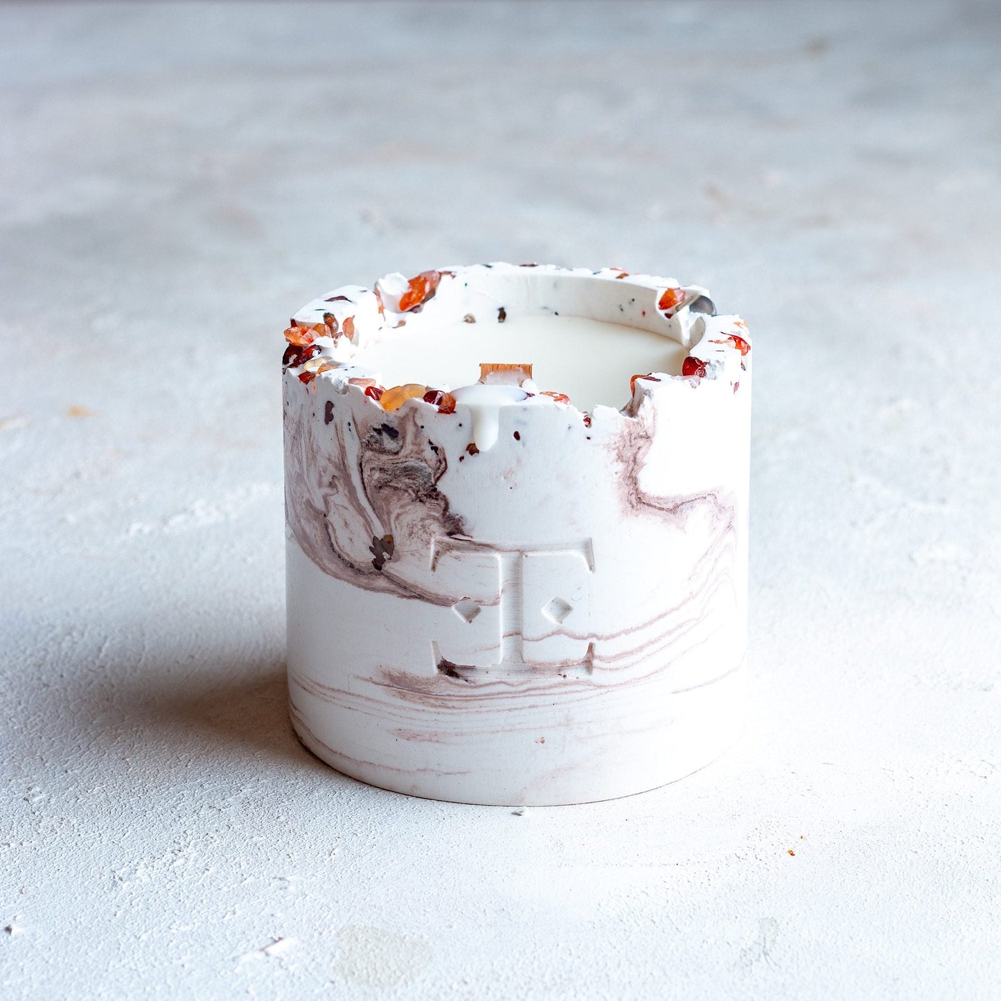Set de Velas Artesanales Mocha Dreams con Piedras de Ágata