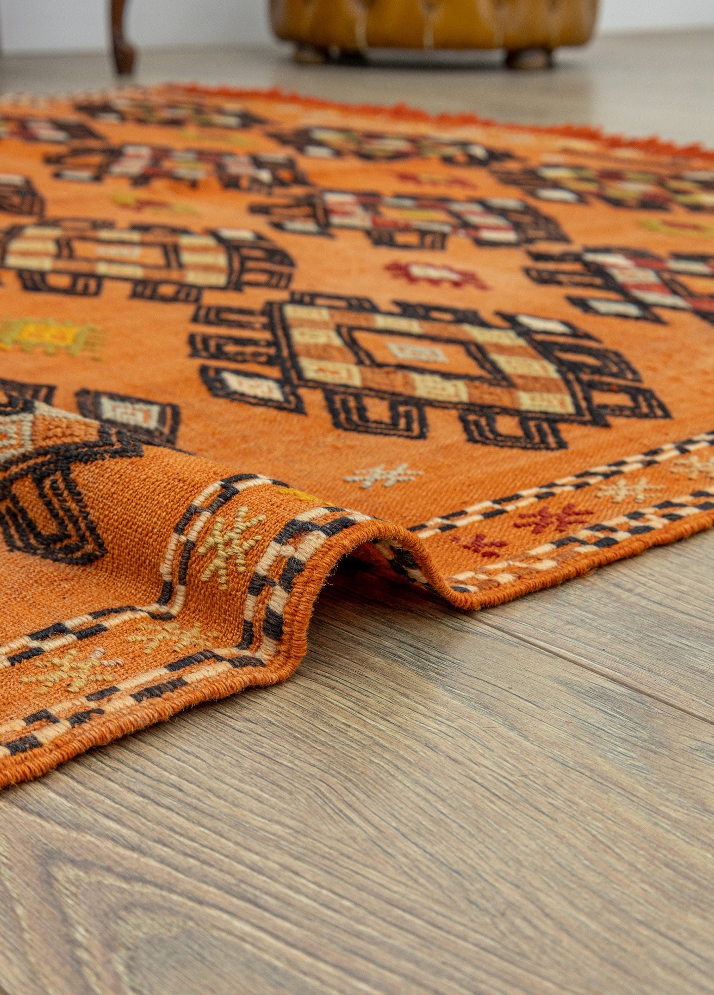 Kilim Turunc Étnico Premium - Lana Virgen Anatolia 146x212cm