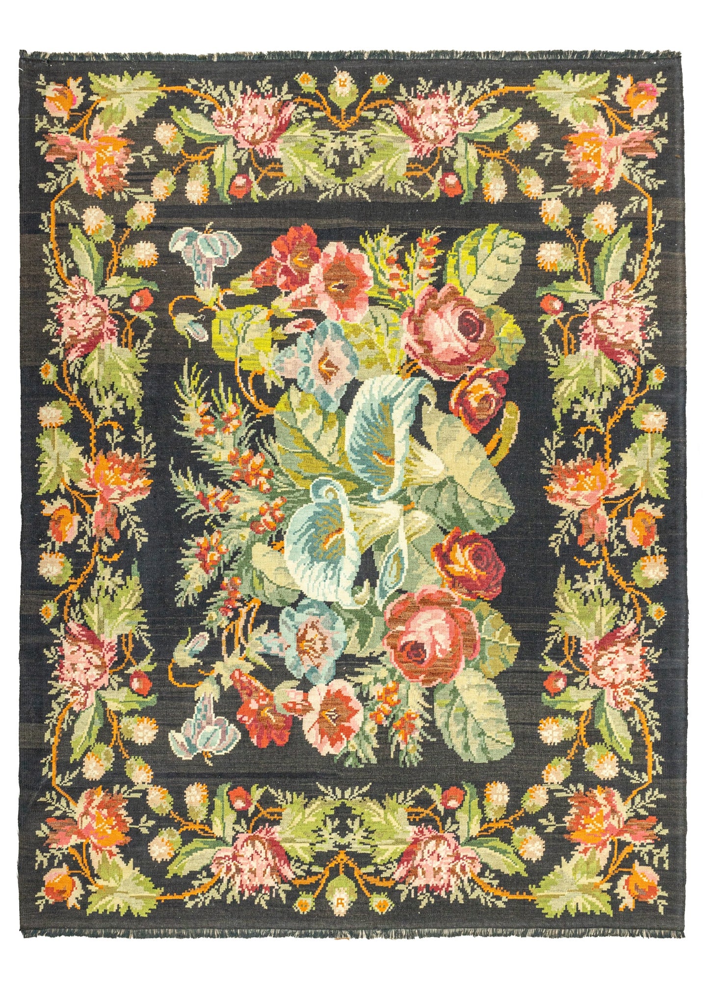 Madel Floral Patterned Wool Rug Handmade Natural Wool 210x252cm – Sustainable Origin