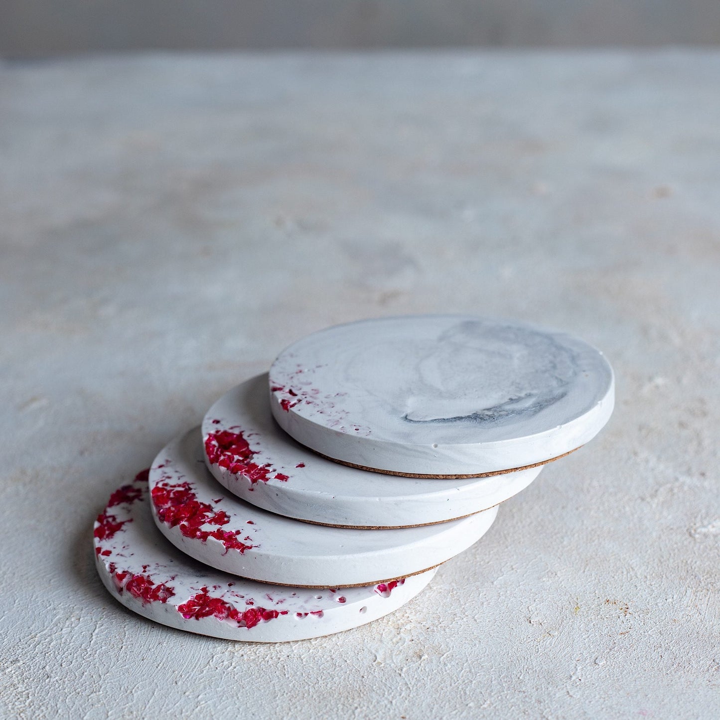 Simply Red Minimalist Coasters - Premium Elegant Red