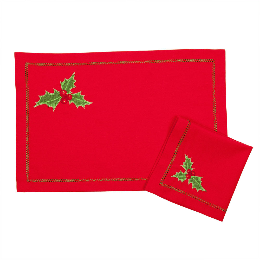 Set Navideño Premium Manteles y Servilletas - Celebración Invernal Tejida en Tradición Festiva
