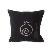 Silver Pomegranate Cushion - Evening Elegance in Kutnu Silk
