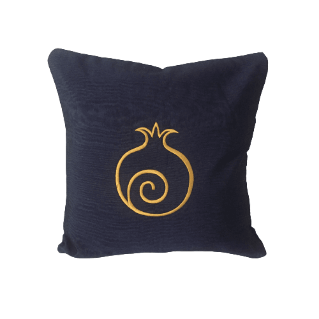 Imperial Granada Cushion - Navy Blue and Kutnu Gold