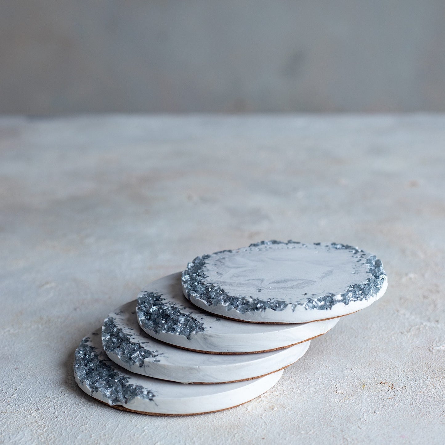 Silver Muse Handcrafted Coasters - Premium Silver Elegance