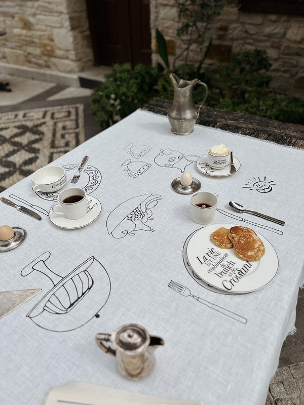 Mantel Table Setting Brunch