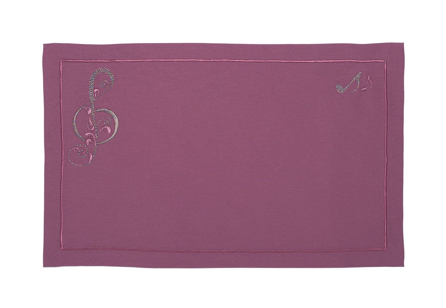 Mantel Individual "Arabesk" Morado - Pasión Musical Bordada en Tradición Otomana
