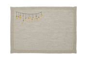 "Your Song" Placemat, Natural Linen - Hand-Embroidered Melody in Pure Fiber
