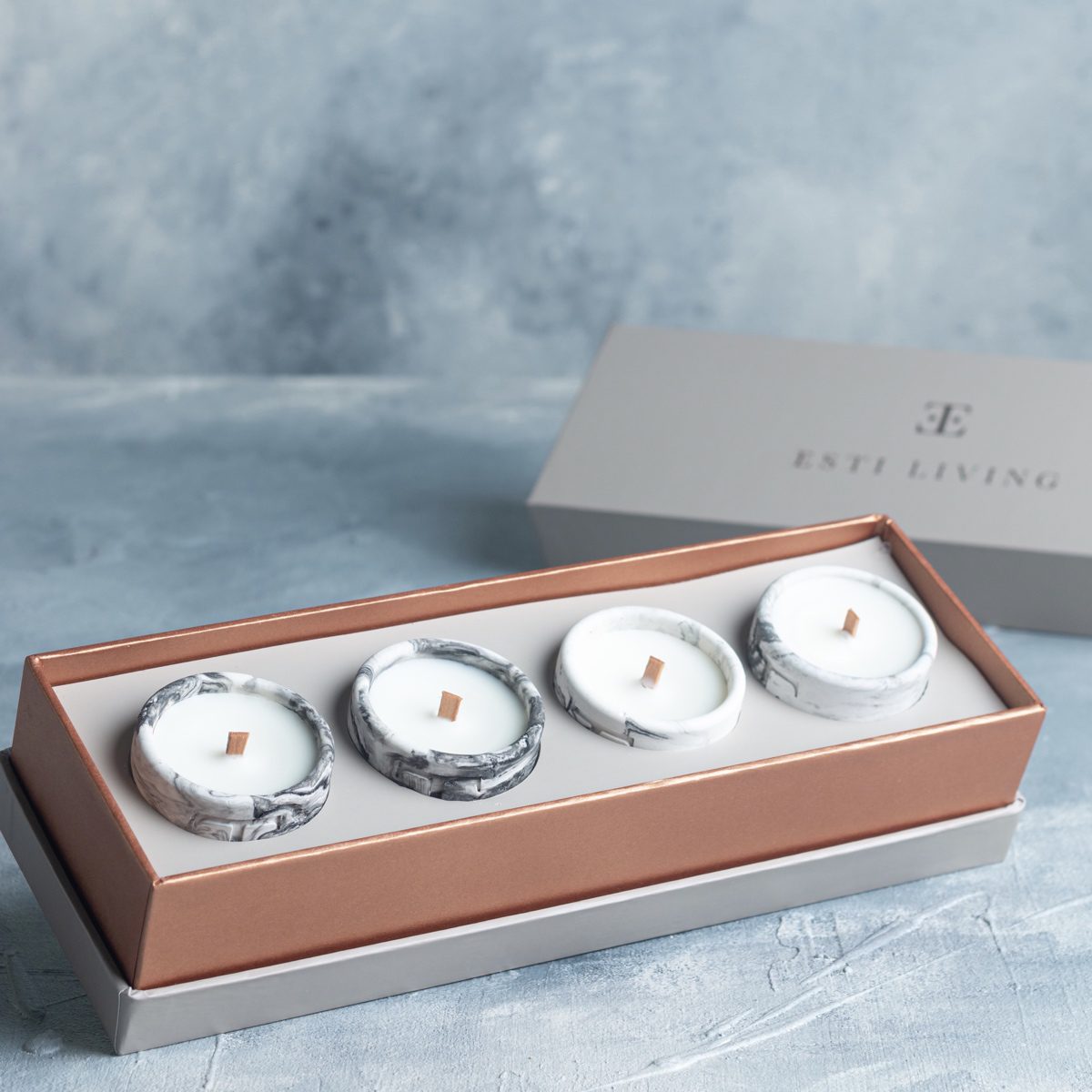 Colección "Black Rose" Mini - Set 4 Velas Aromáticas