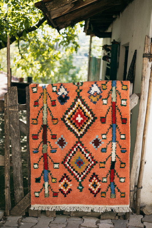 Charm Coral Aurora Rug - Sublime Femininity Handwoven Velvet