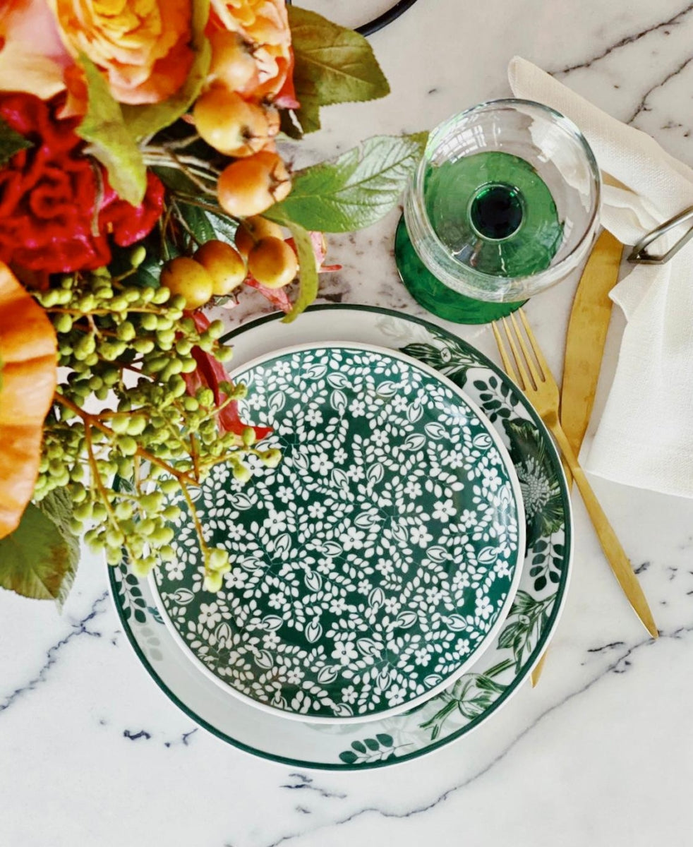 Victorian Garden Appetizer Plate - British Mediterranean Elegance Ceramics
