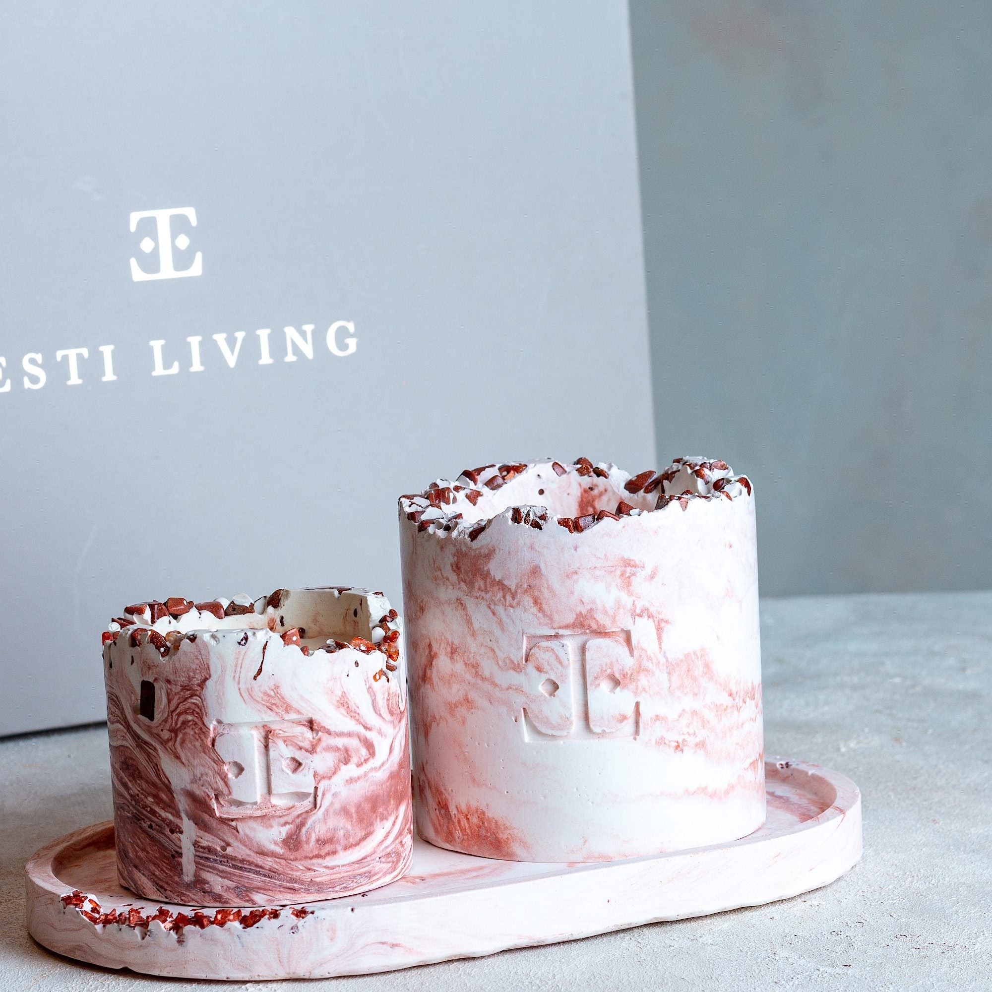 "Copper Charm" Collection with Crystals - Candle Set