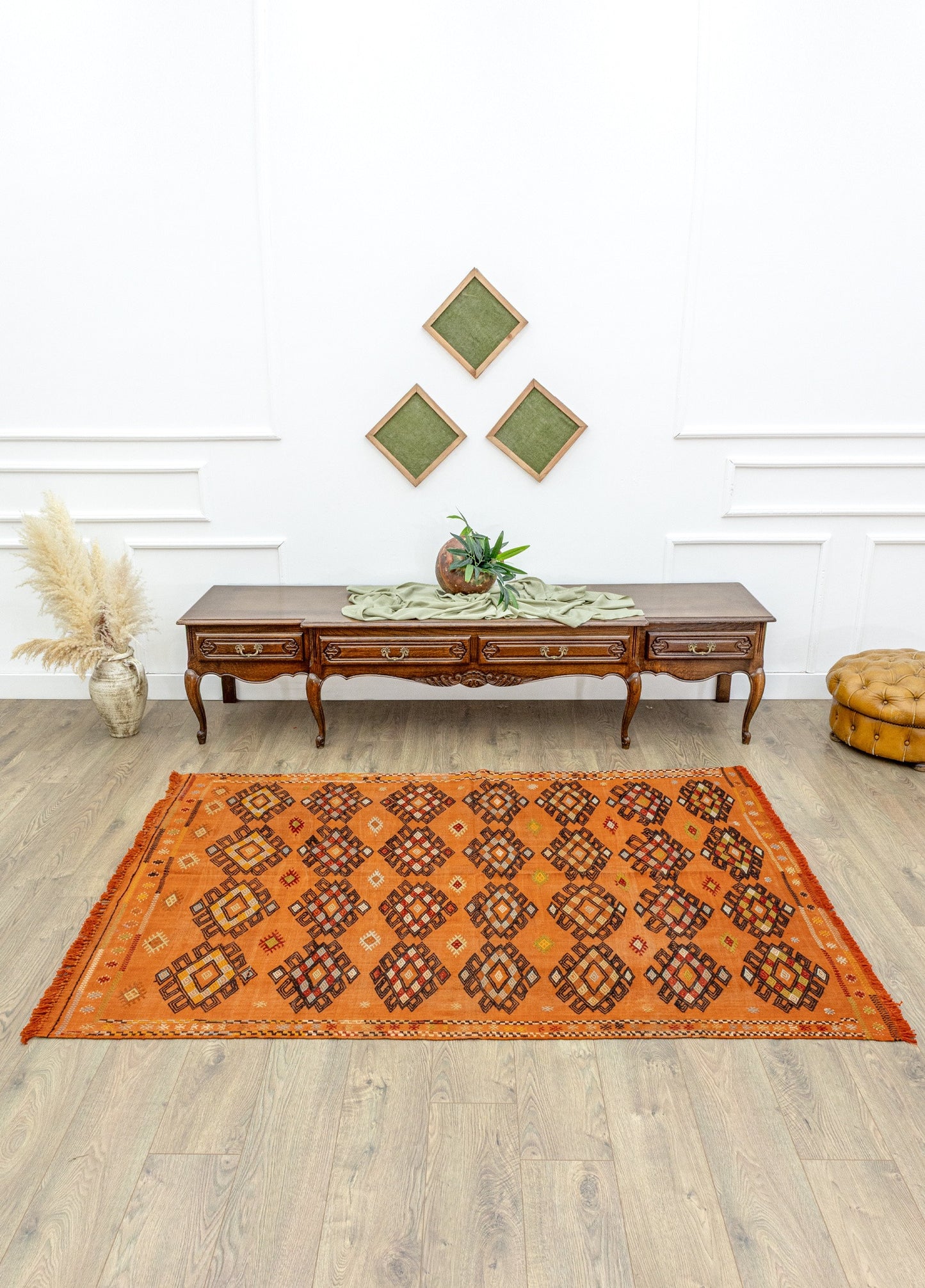Kilim Turunc Étnico Premium - Lana Virgen Anatolia 146x212cm