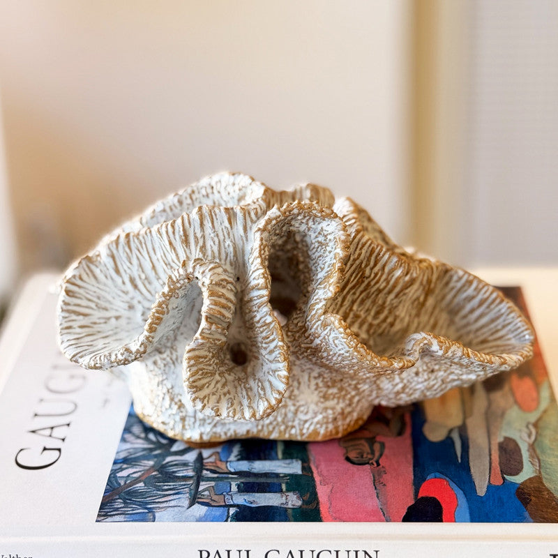 Escultura De Mesa en Cerámica Esmaltada – Inspiración Coral Mediterráneo