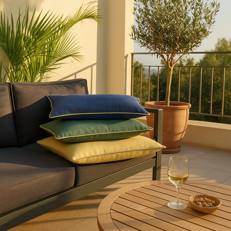 Two-tone Decorative Cushion - Olive Green