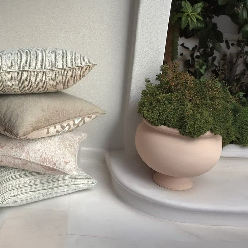 Green Striped Decorative Cushion - Sottile