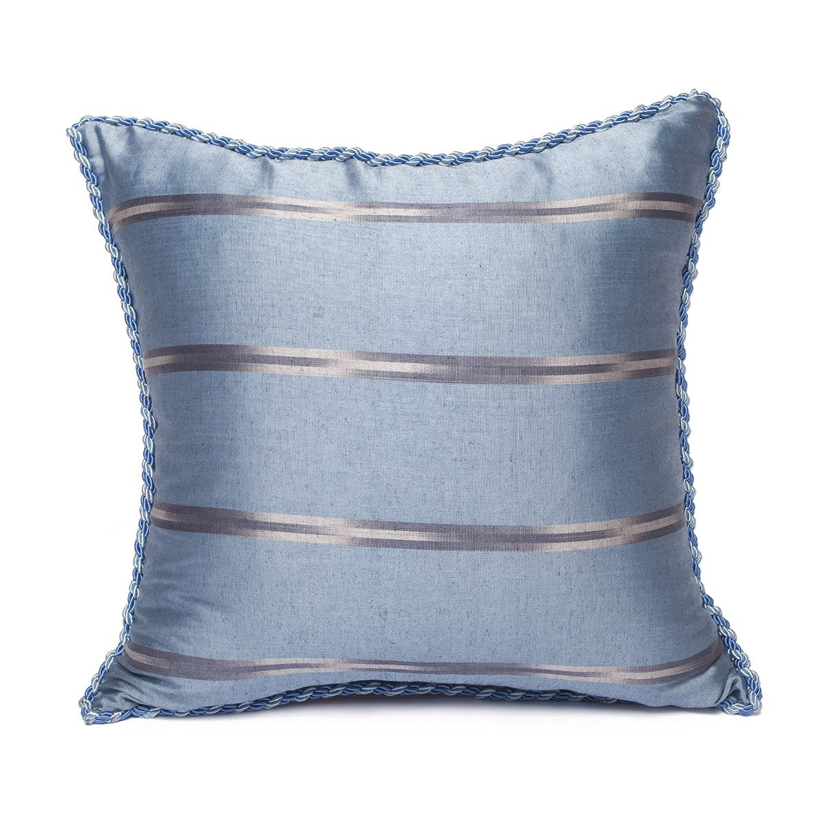 Kutnu Cushion Cover Light Blue Grey White - Ottoman Serenity Woven in Anatolian Purity