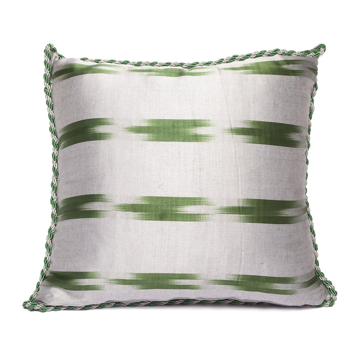 Funda de Cojín Kutnu Plata Verde - Elegancia Metálica Tejida en Naturaleza Preciosa