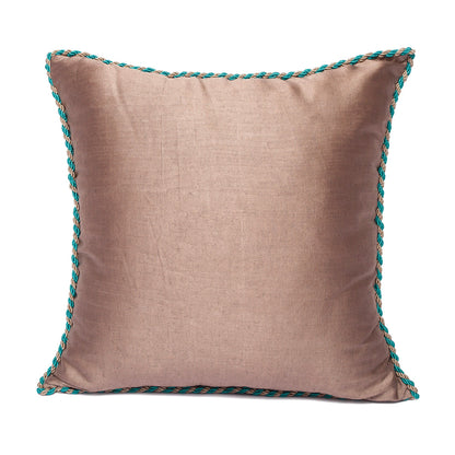 Kutnu Turquoise Earth Cushion Cover - Mediterranean Serenity Woven in Ancient Silk from Gaziantep