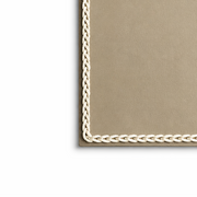 Set de 4 Manteles Individuales Rectangulares de Cuero Sintético con Ribete Trenzado Beige