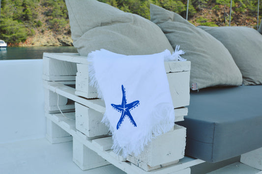 Set of 6 Exclusive Linen Marin Napkins - Treasures of the Sea