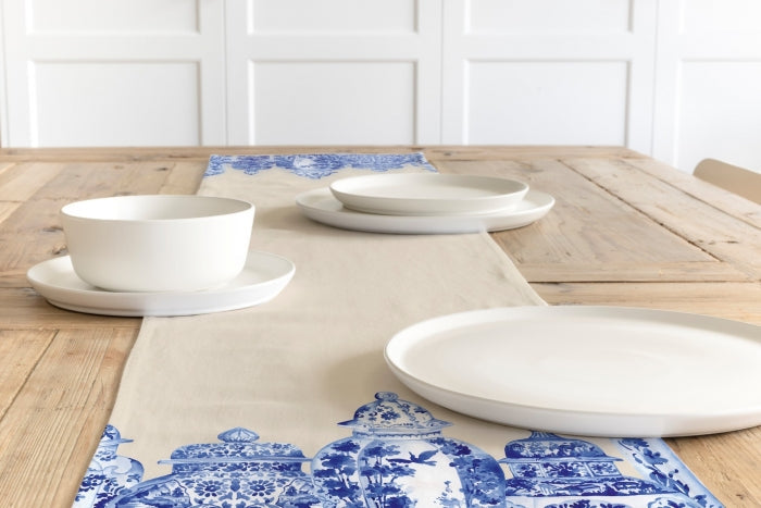 Camino De Mesa Azul Delft - Elegancia Holandesa Que Guía Tu Mesa