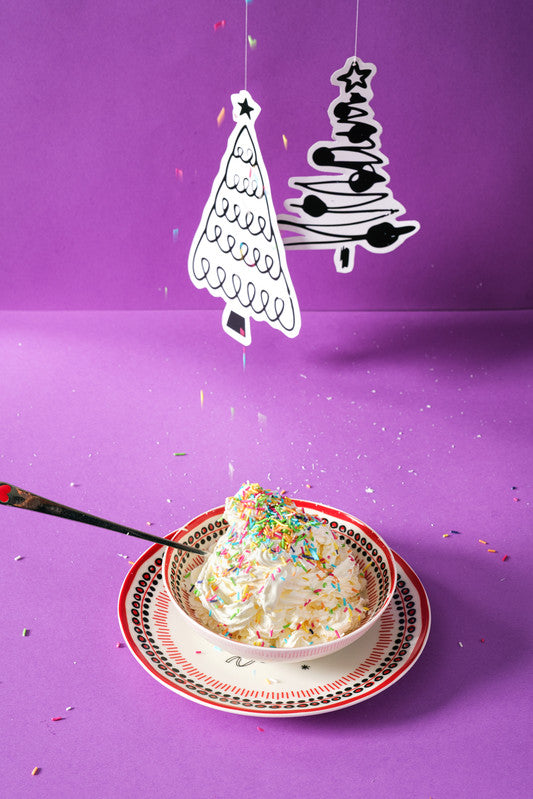 Set of 4 Holiday Porcelain Bowls - 15 cm