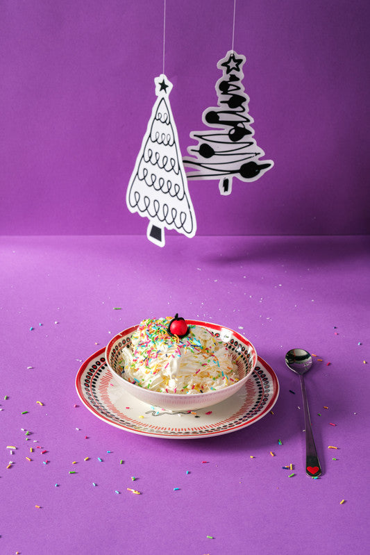 Set of 4 Holiday Porcelain Bowls - 15 cm