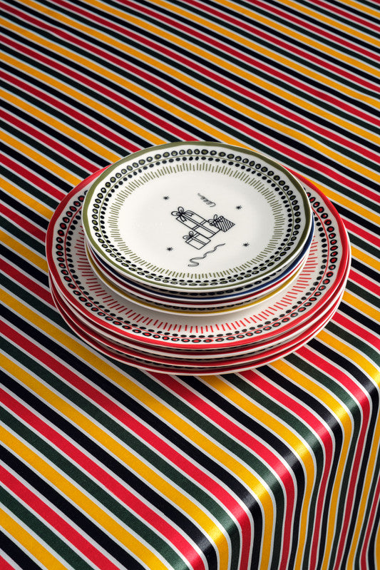 Vajilla Completa Holiday De 12 Piezas Multicolor - Porcelana Premium