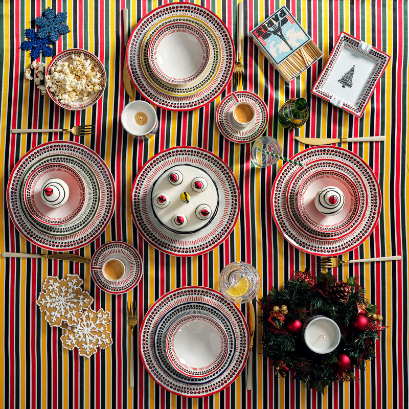Vajilla Completa Holiday De 12 Piezas Multicolor - Porcelana Premium