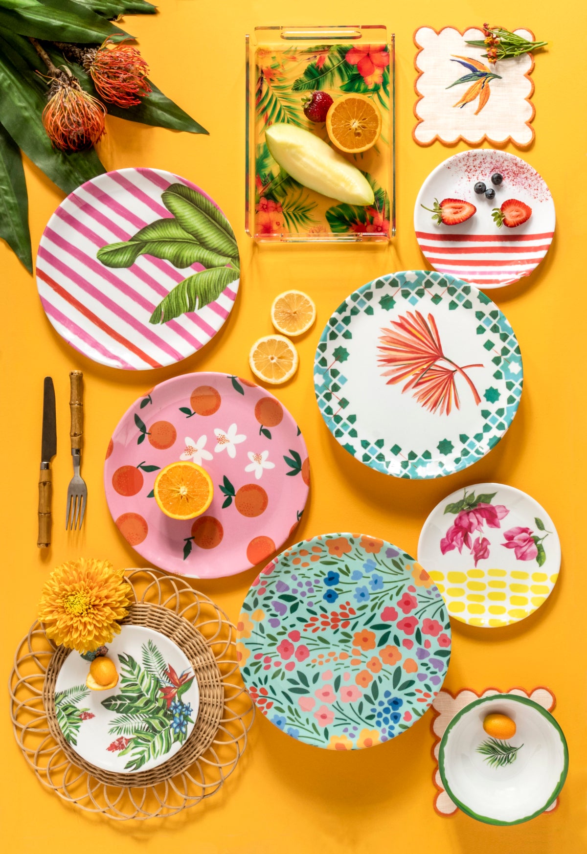 Miami Pink Beach Large Plates - Set of 4