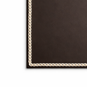 Set de 4 Manteles Individuales  Rectangulares de Cuero Sintético con Ribete Trenzado - Marrón