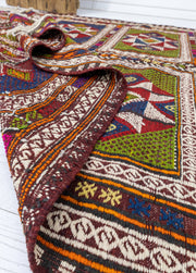 Zerda Hand-Woven Geometric Pattern Cicim Kilim Artesanal Natural Wool 170x290cm – Origen Sostenible