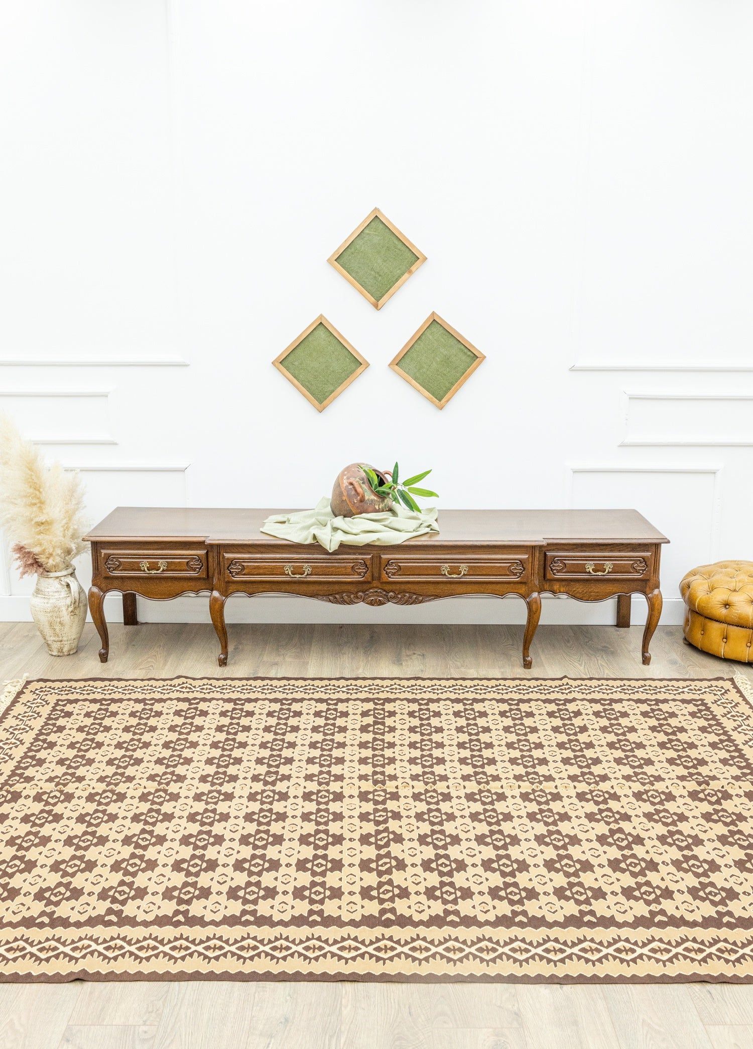 Sircan Natural Colored Hand-Woven Kilim Artesanal Natural Wool 178x270cm – Origen Sostenible