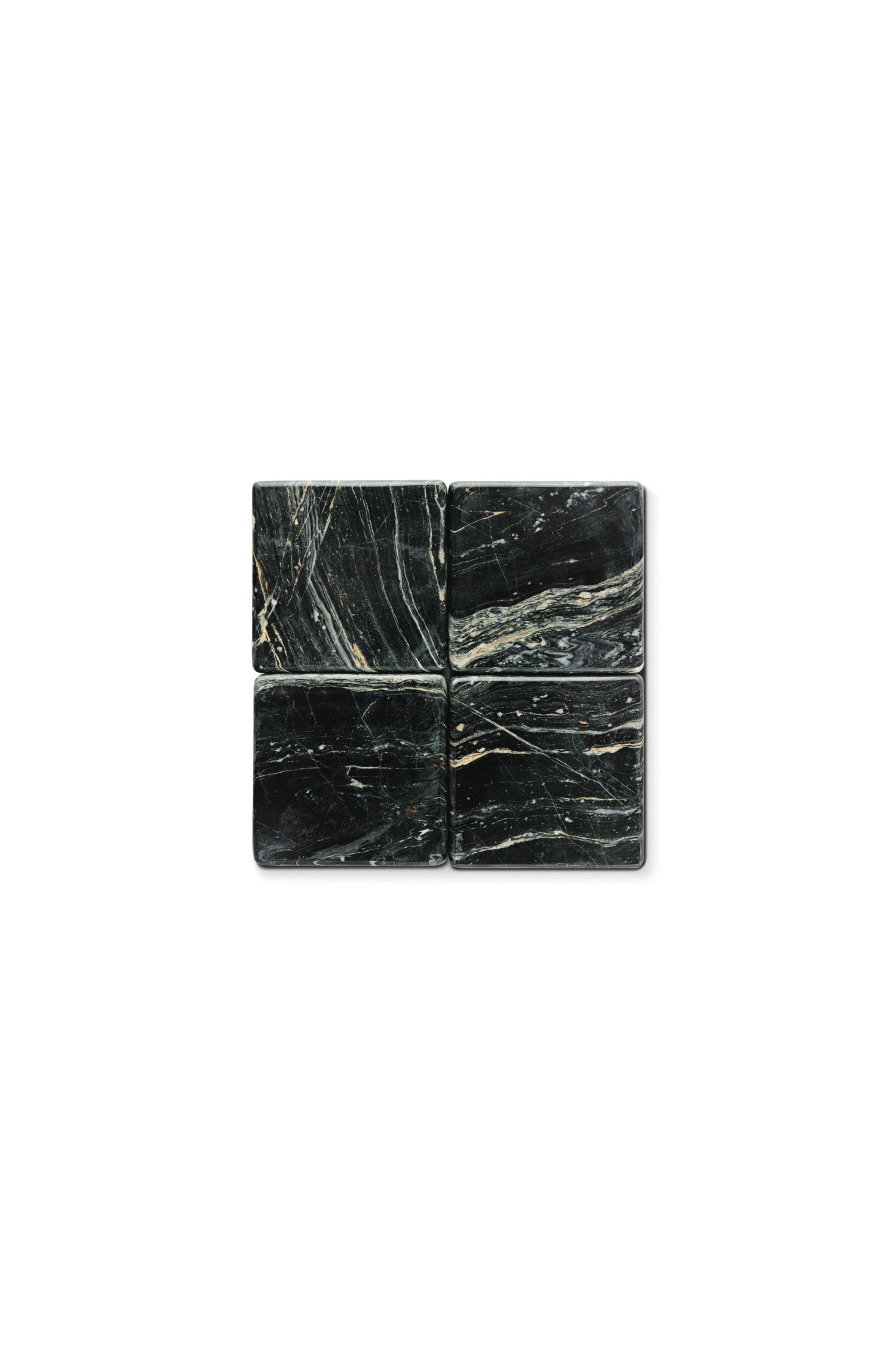 Set de 4 Posavasos Negro Imperial - Protección de Mármol que Abraza la Elegancia Suprema
