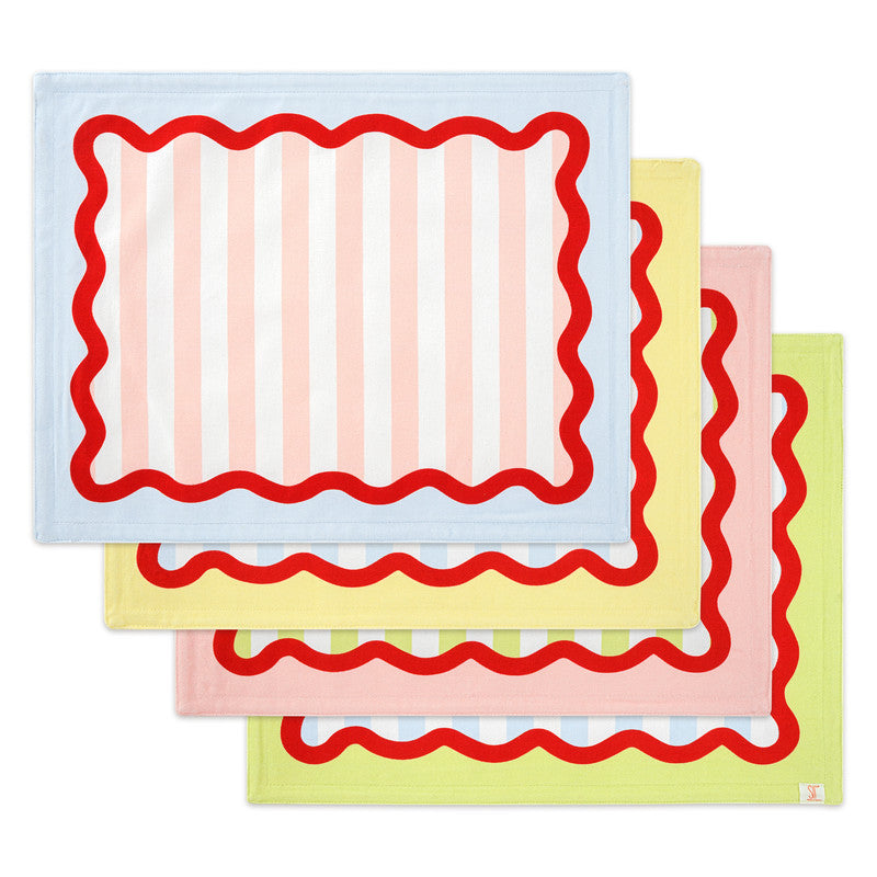 Set De 4 Manteles Individuales De Algodón Mediterráneos - I Believe in Good