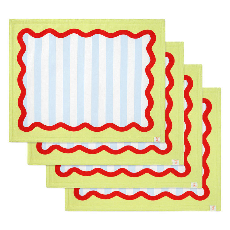 Set of 4 Mediterranean Cotton Placemats - I Believe in Good